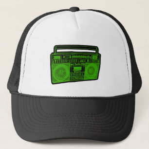 boombox ghetto blaster radio trucker hat