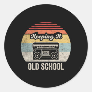 Boombox Keeg It Old School Boombox Classic Round Sticker