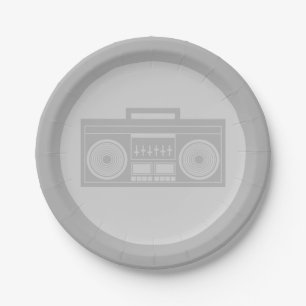 Boombox Music Art CUSTOM COLOR Paper Plate