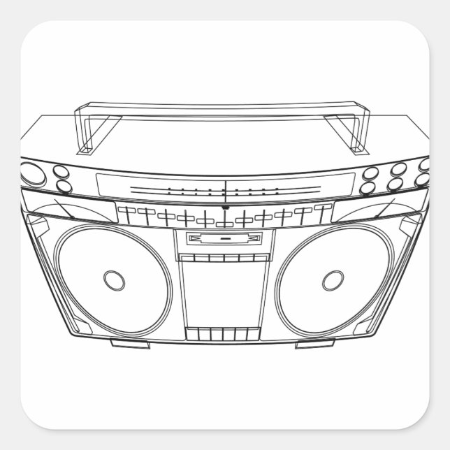 boombox square sticker (Front)
