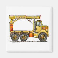 Boomed Flatbed Truck Construction Magnets