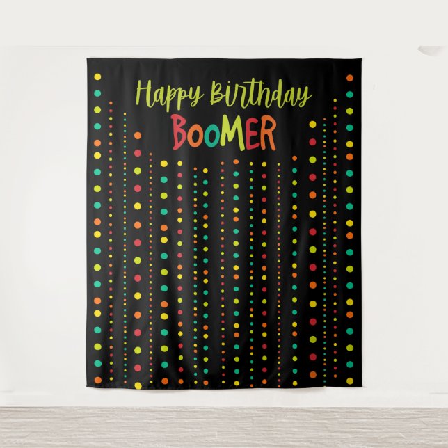 Boomer | Tapestry | Selfie Wall | Happy Birthday (Front)