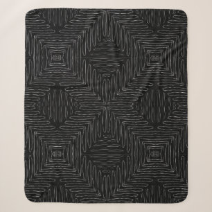 Boomerang Black and White Tribal Sherpa Blanket