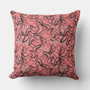 Boomerang Fifties   Pink, Grey and Black Cushion