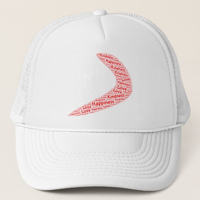 Boomerang Happiness, kindness, love cap (Front)