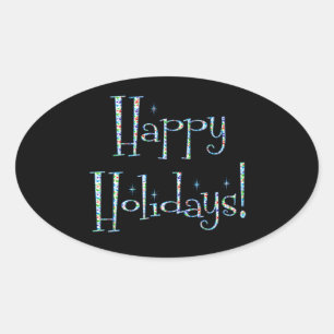 Boomerang Happy Holidays Oval Sticker