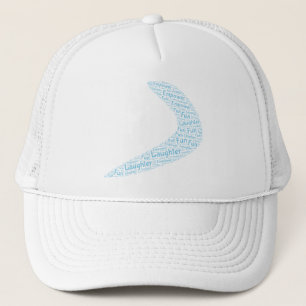 boomerang laughter, fun, empower trucker hat