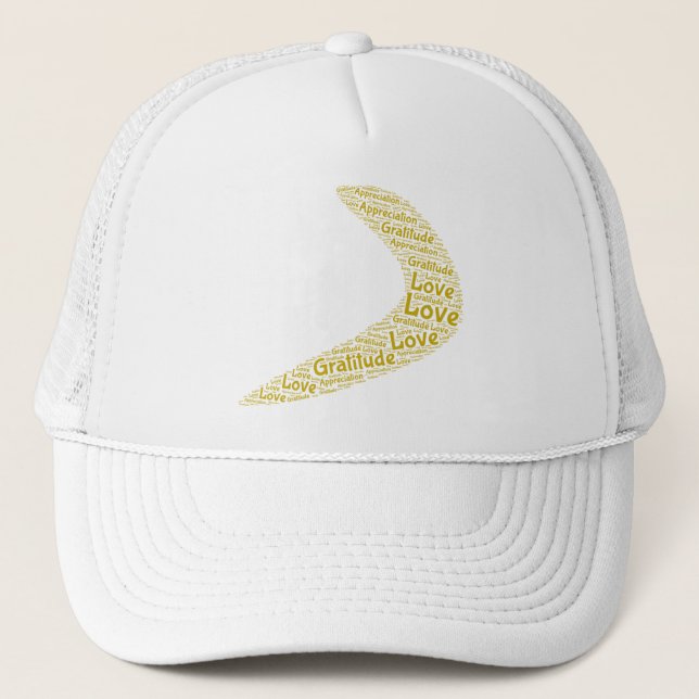 Boomerang Love gratitude, appreciation Trucker Hat (Front)