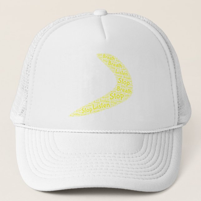 Boomerang Stop, breath, listen cap (Front)