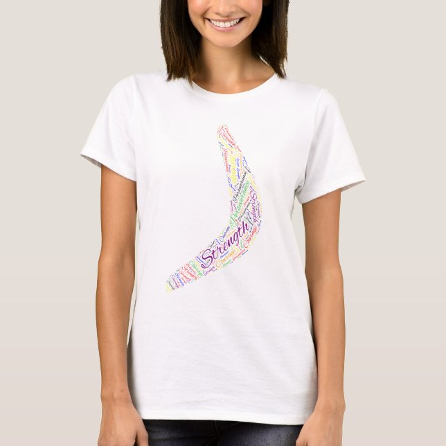 Boomerang Strength, Courage, Perseverance T-Shirt (Front)