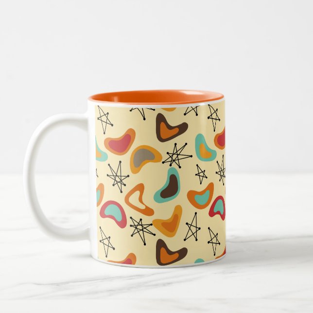 Boomerangs and Stars  Two-Tone Coffee Mug (Left)