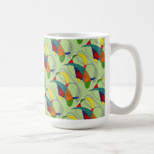 "Boomerangs on Green Tiled" Abstract Design Mug