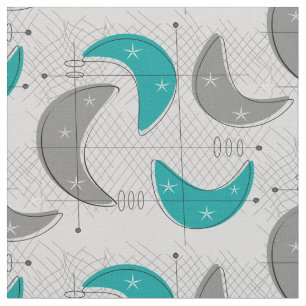 Boomerangs on Light Grey Fabric