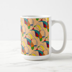 "Boomerangs on Orange Tiled" Abstract Design Mug