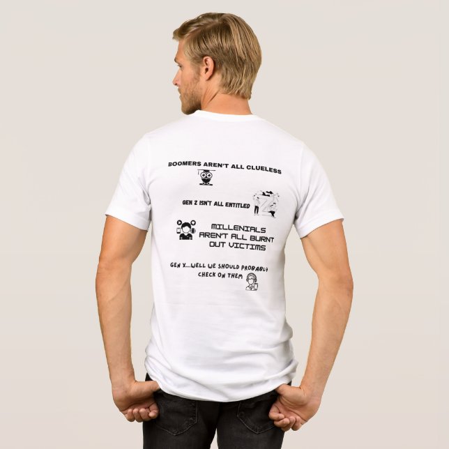 Boomers, Gen Z, Millennials, Gen X Tri-Blend Shirt (Back Full)
