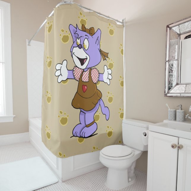 Boomi Cats Shower Curtain (In Situ)
