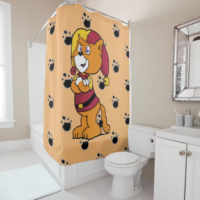 Boomi Cats Shower Curtain (In Situ)