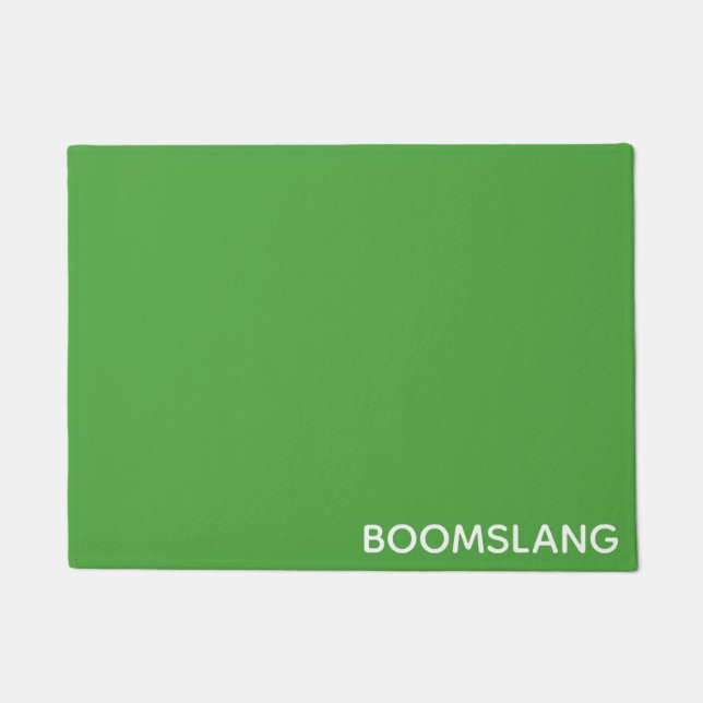 Boomslang green colour name doormat (Front)