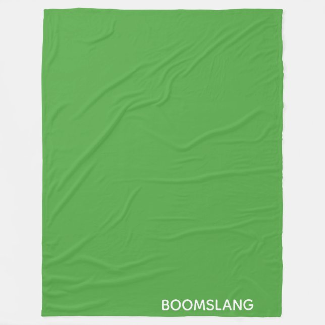 Boomslang green colour name fleece blanket (Front)
