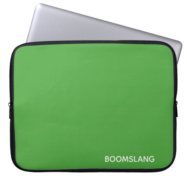 Boomslang green colour name laptop sleeve (Front)