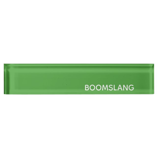 Boomslang green colour name nameplate (Front)