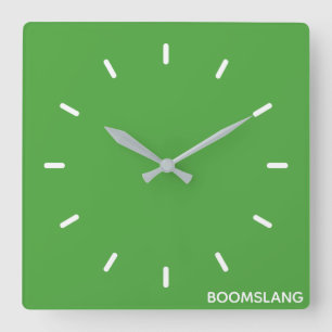 Boomslang green colour name square wall clock