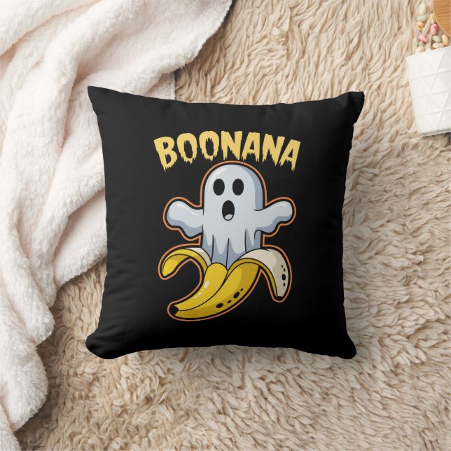 Boonana Cute Ghost Banana Halloween Cushion (Blanket)
