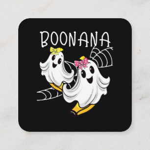 Boonana Cute Ghost Banana Halloween Square Business Card