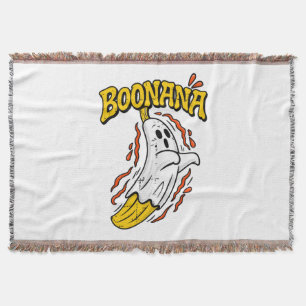 Boonana Cute Ghost Banana Halloween Throw Blanket