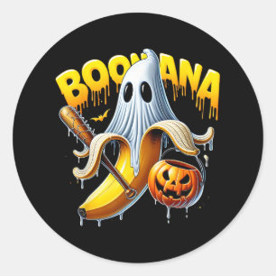 Boonana Ghost Nana Funny Halloween Costume Art 1 Classic Round Sticker