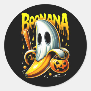 Boonana Ghost Nana Funny Halloween Costume Art Classic Round Sticker