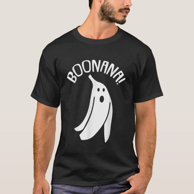 Boonana Lazy Halloween Costume Funny Ghost Banana  T-Shirt (Front)