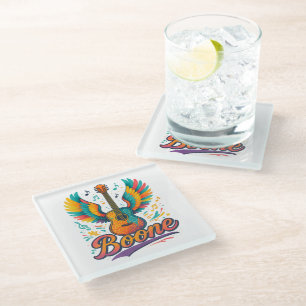 Boone Guitar Glass Coaster