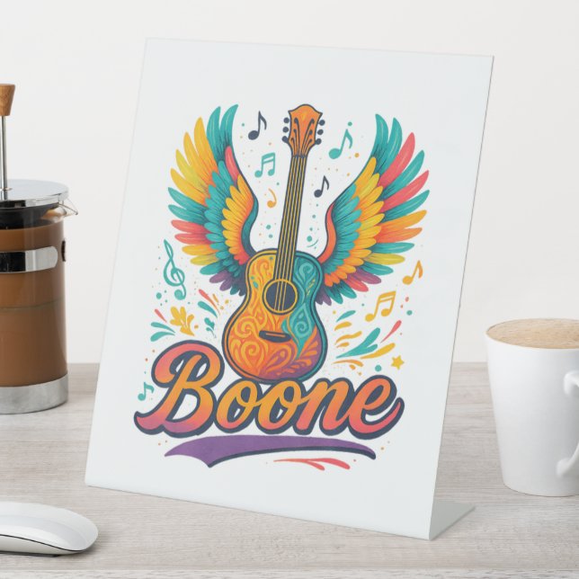 Boone Guitar Pedestal Sign (In SItu)