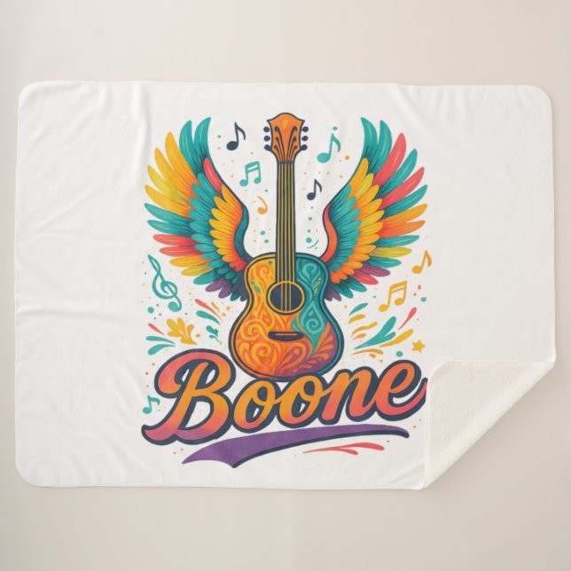 Boone Guitar Sherpa Blanket (Front (Horizontal))