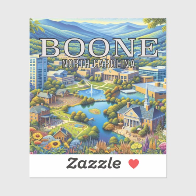 Boone North Carolina 3 Inch Vinyl Sticker (Sheet)