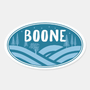 Boone North Carolina Outdoors Oval Sticker