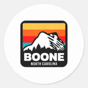 Boone North Carolina Skiing Snowboarding Family Tr Classic Round Sticker