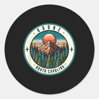 Boone North Carolina Skiing Snowboarding Family Tr Classic Round Sticker