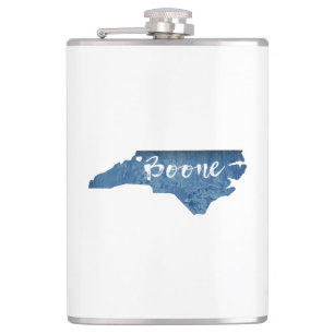 Boone North Carolina Wood Grain Hip Flask