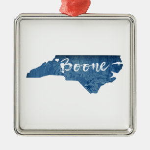 Boone North Carolina Wood Grain Metal Ornament