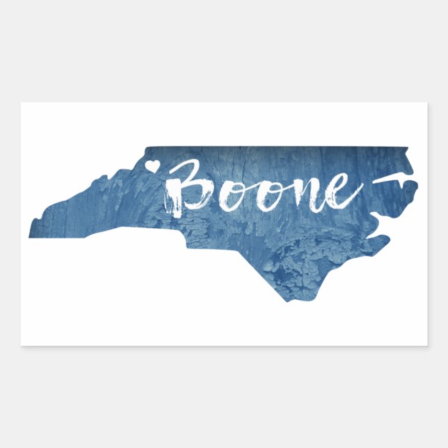 Boone North Carolina Wood Grain Rectangular Sticker (Front)