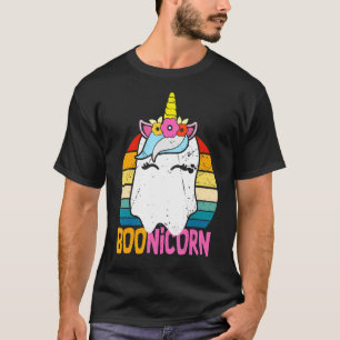 Boonicorn Ghost Unicorn Boo Retro Halloween Girls  T-Shirt