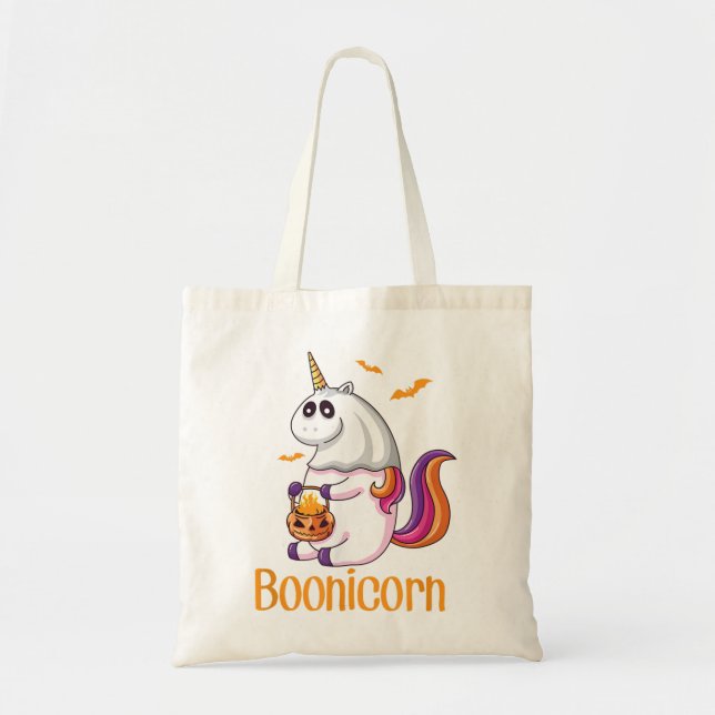 Boonicorn Halloween Unicorn Cute Ghost Tote Bag (Front)