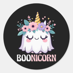 Boonicorn Unicorn Ghost  Classic Round Sticker