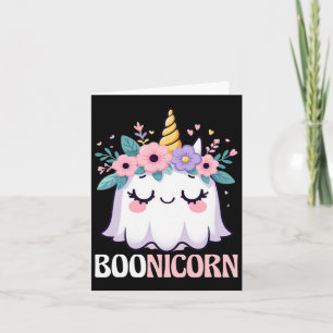 Boonicorn Unicorn Ghost Halloween Men Women Kids  Card