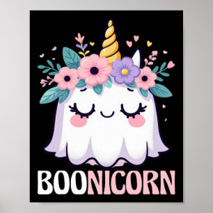 Boonicorn Unicorn Ghost Halloween Men Women Kids Poster