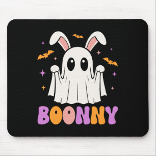 Boonny Cute Bunny Ghost Halloween Men Women Kids Mouse Pad