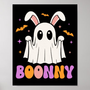 Boonny Cute Bunny Ghost Halloween Men Women Kids Poster