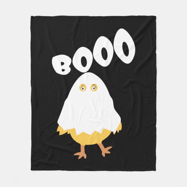 Booo Halloween Ghost Chicken funny tshirt Fleece Blanket (Front)